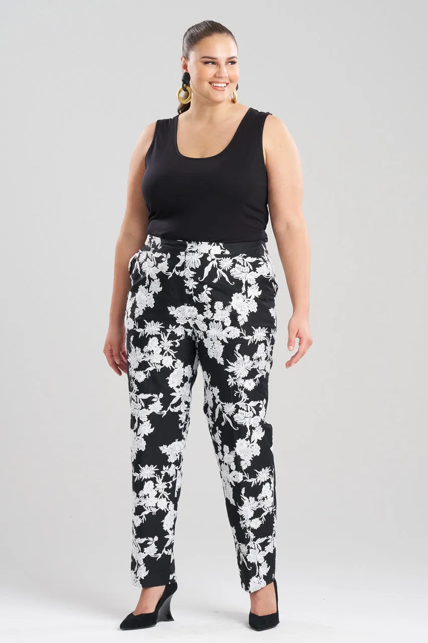 Tangier Embroidered Cotton Tapered Pants