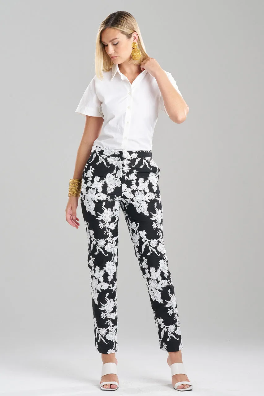 Tangier Embroidered Cotton Tapered Pants