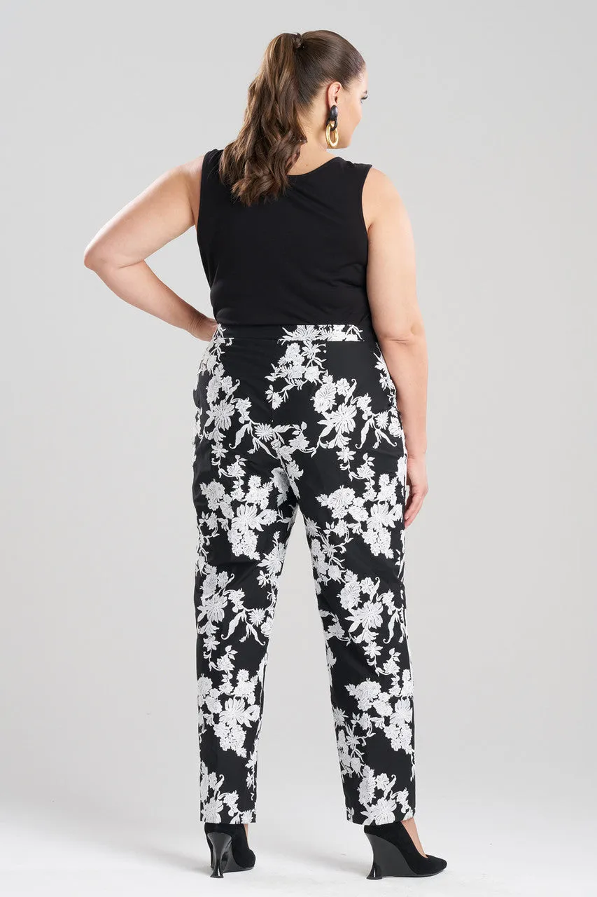 Tangier Embroidered Cotton Tapered Pants