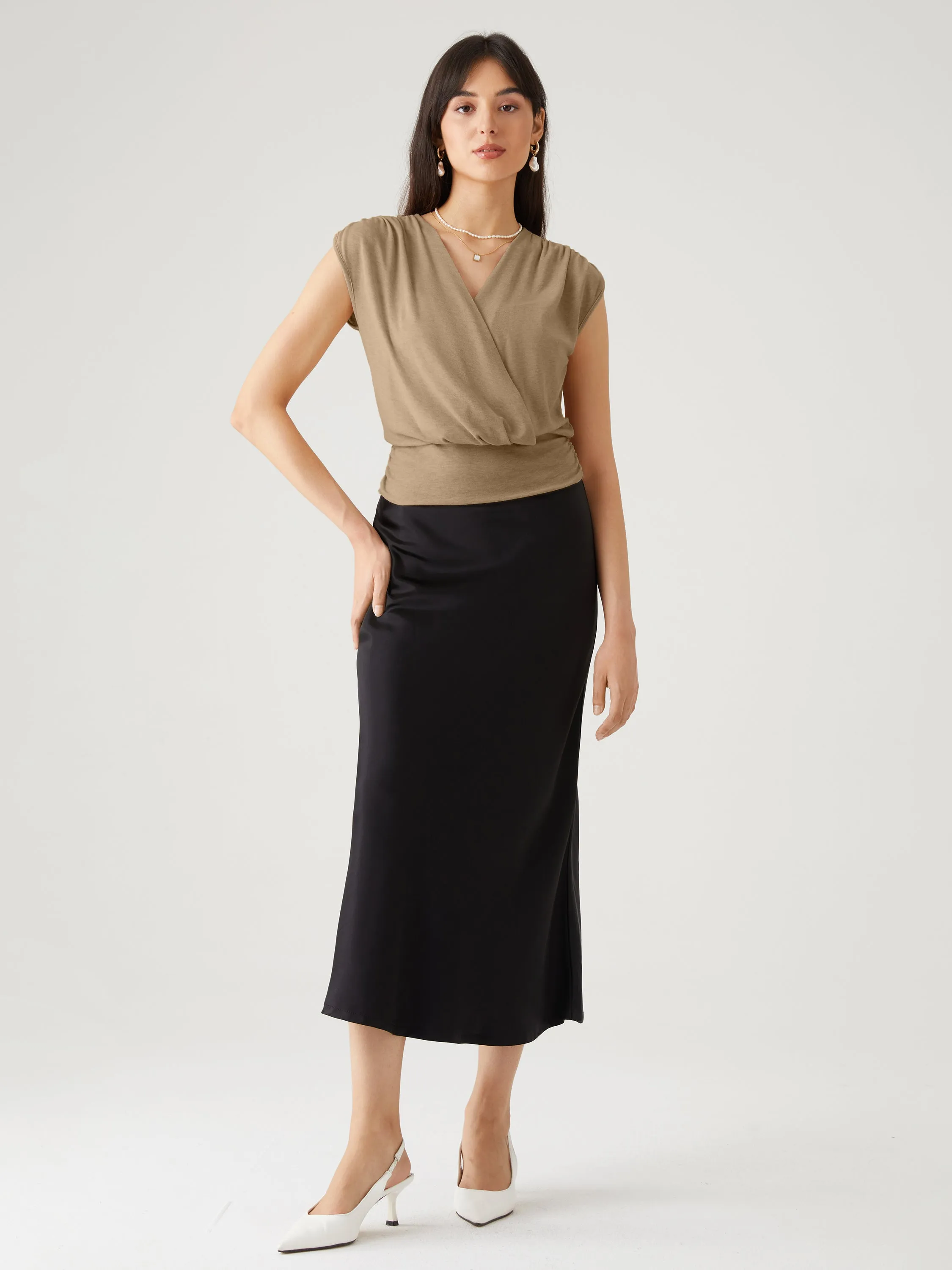 Tencel Wool Surplice Top