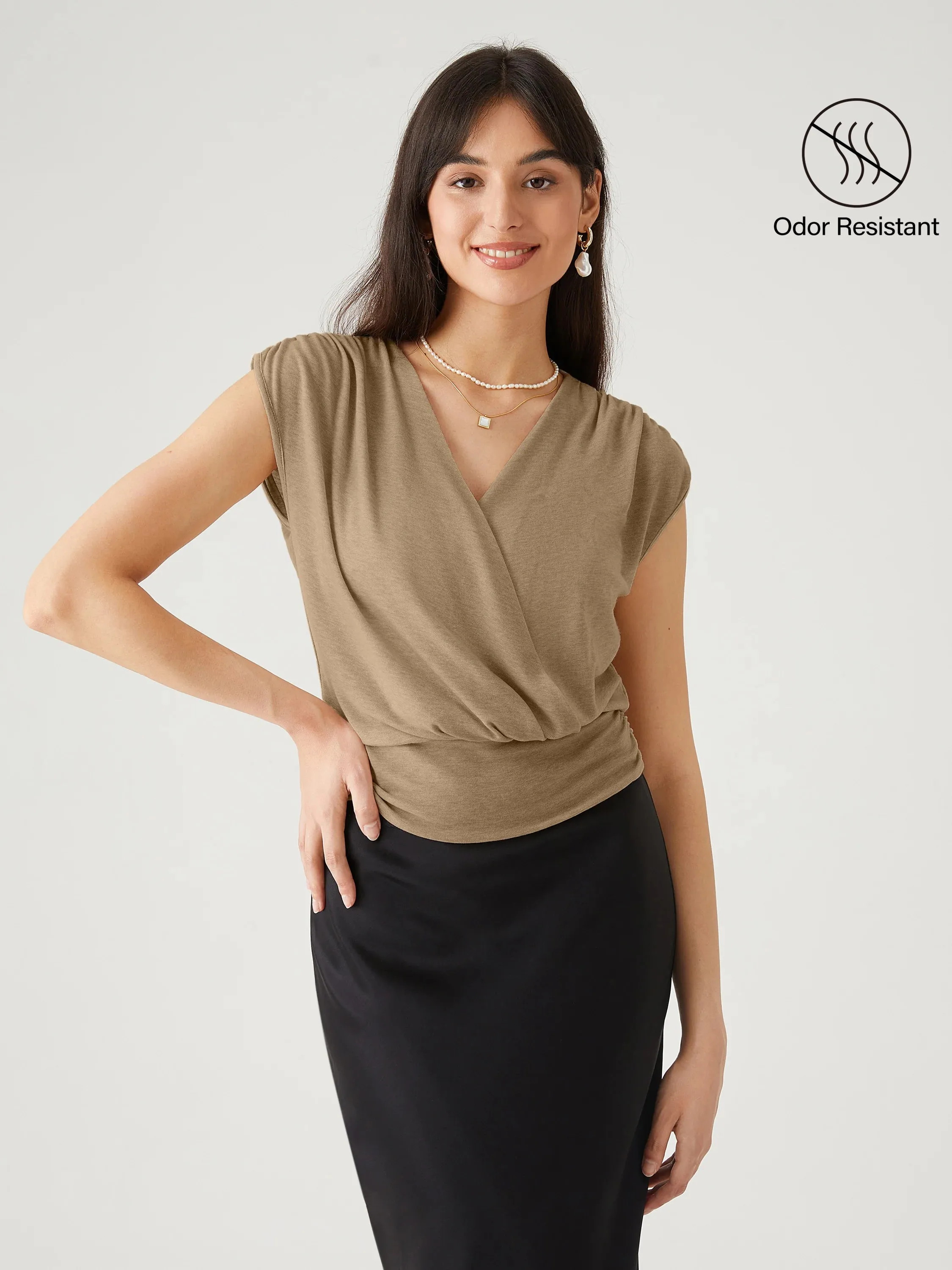 Tencel Wool Surplice Top