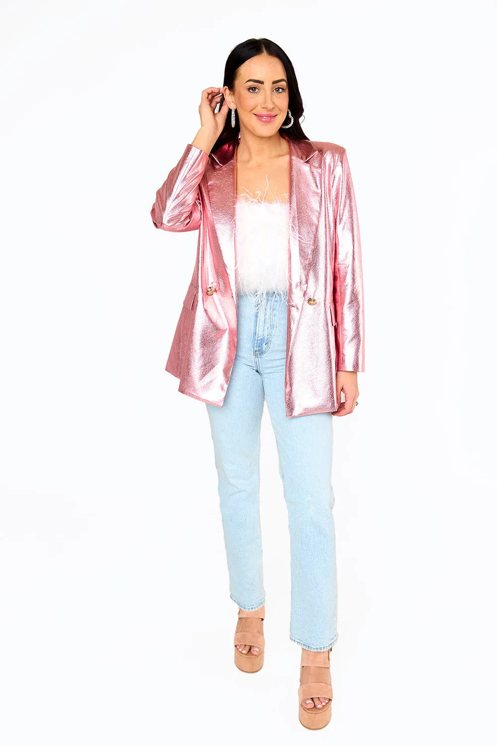 The Avery Blazer- Begonia
