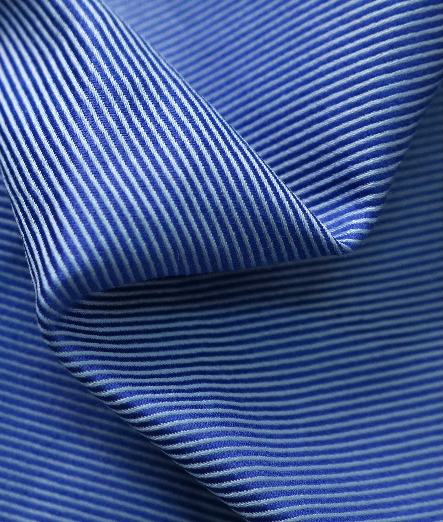 Thomas Mason Sapphire Blue 100 2-ply Cotton Twill Tailored Shirt