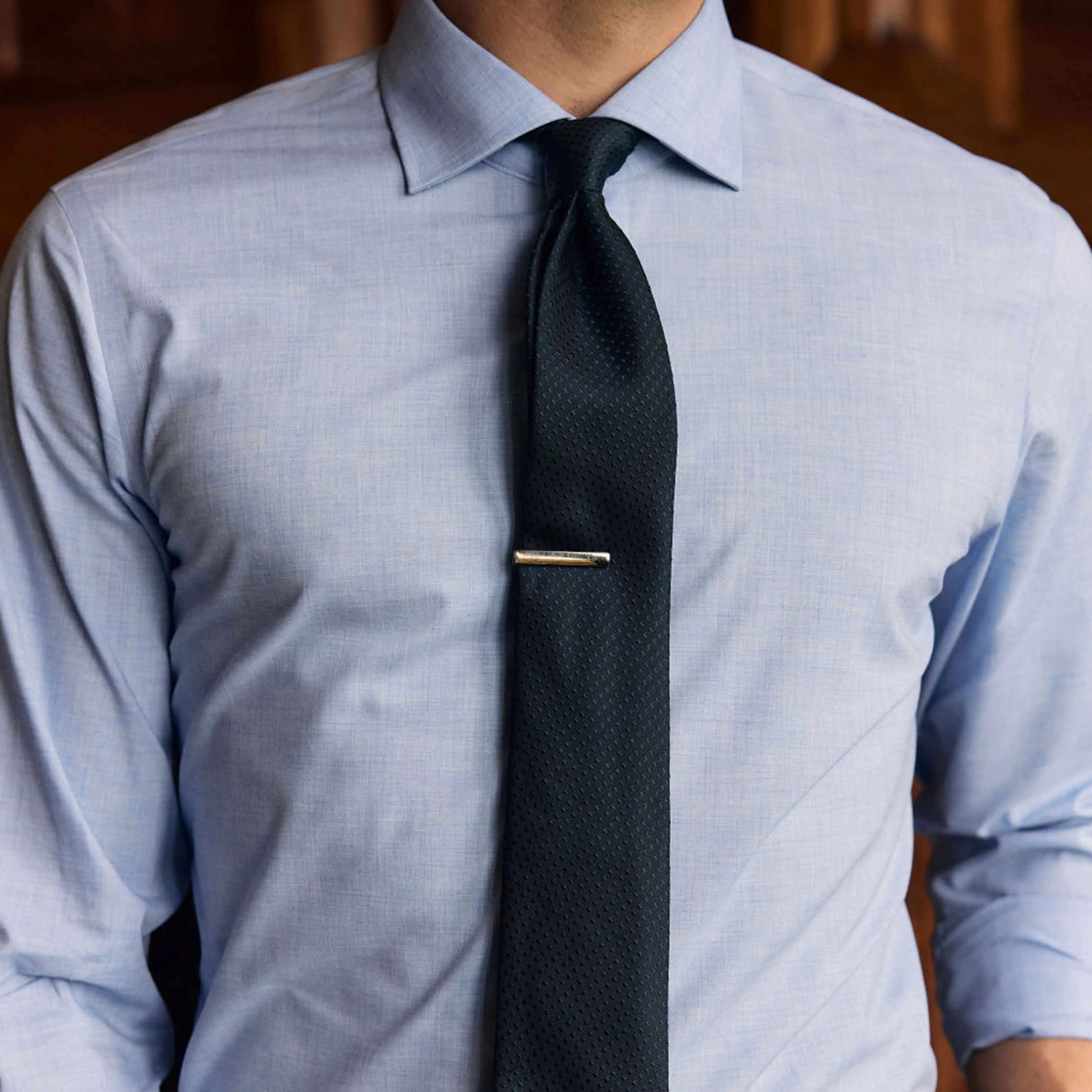Tonal Square Dot Navy Tie