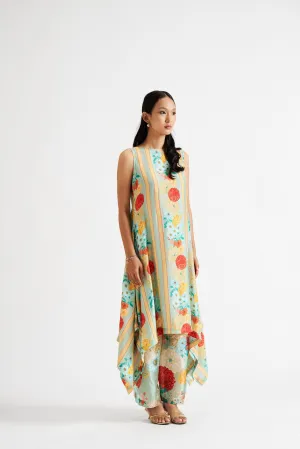 Tricy-Light Green Asymmetric Kurta Set