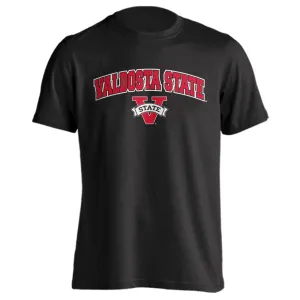 Valdosta State University VSU Blazers Arch Text with Logo Short Sleeve T-Shirt
