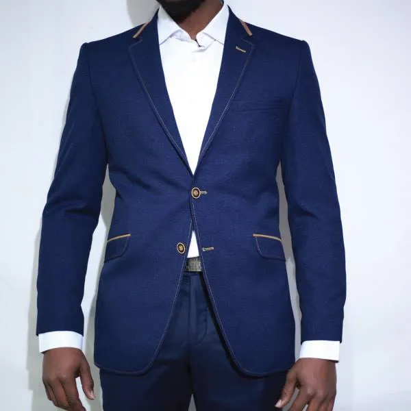 Vercini Classic Contrast-Trim Blazer