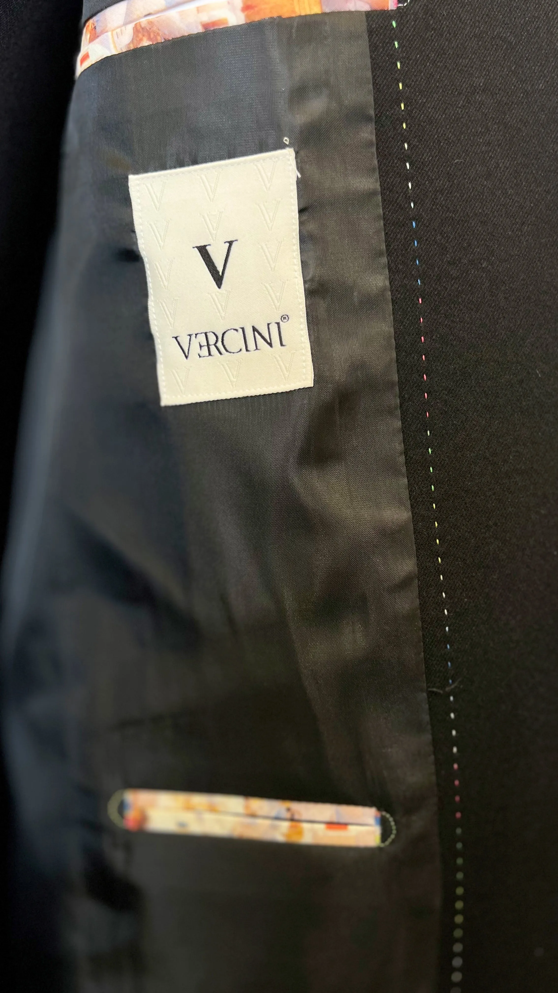 Vercini Classic Contrast-Trim Blazer