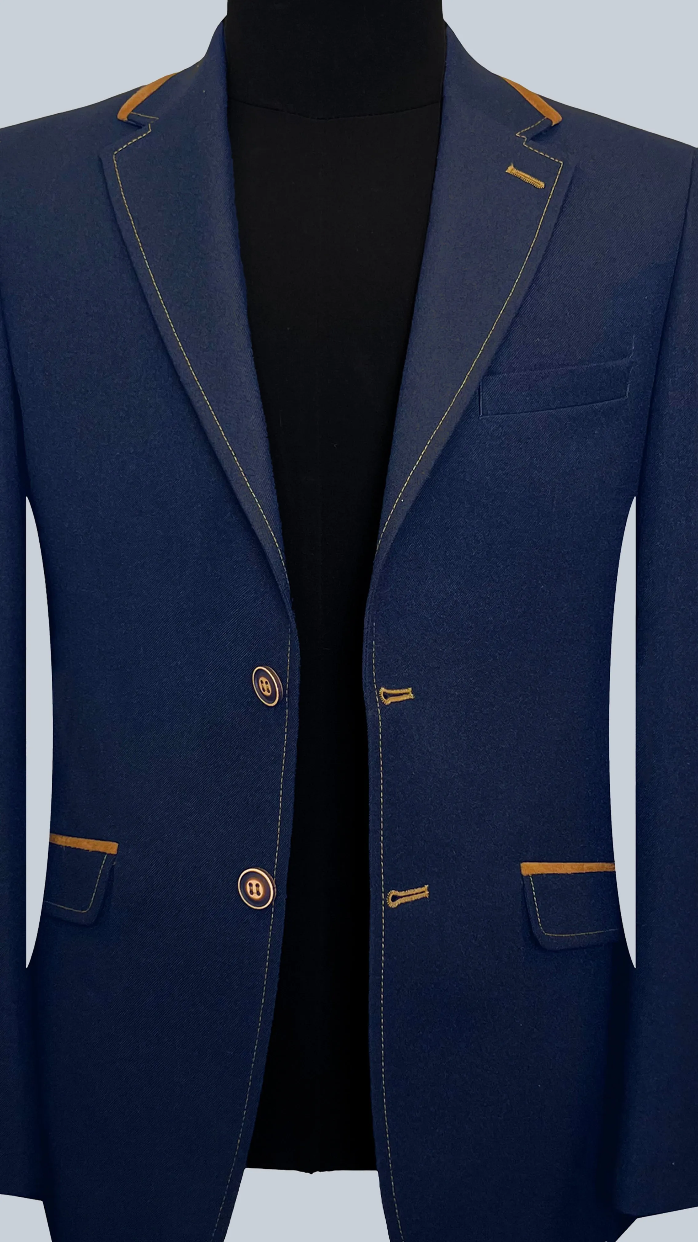 Vercini Classic Contrast-Trim Blazer