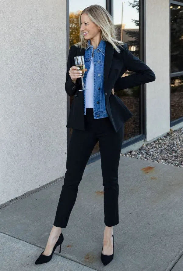 Veronica Beard Scuba Dickey Jacket, Black
