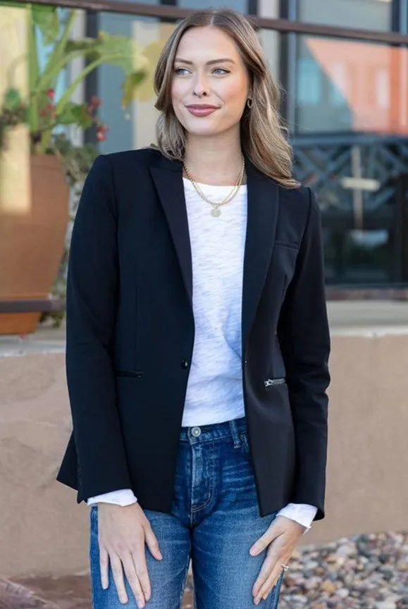 Veronica Beard Scuba Dickey Jacket, Black