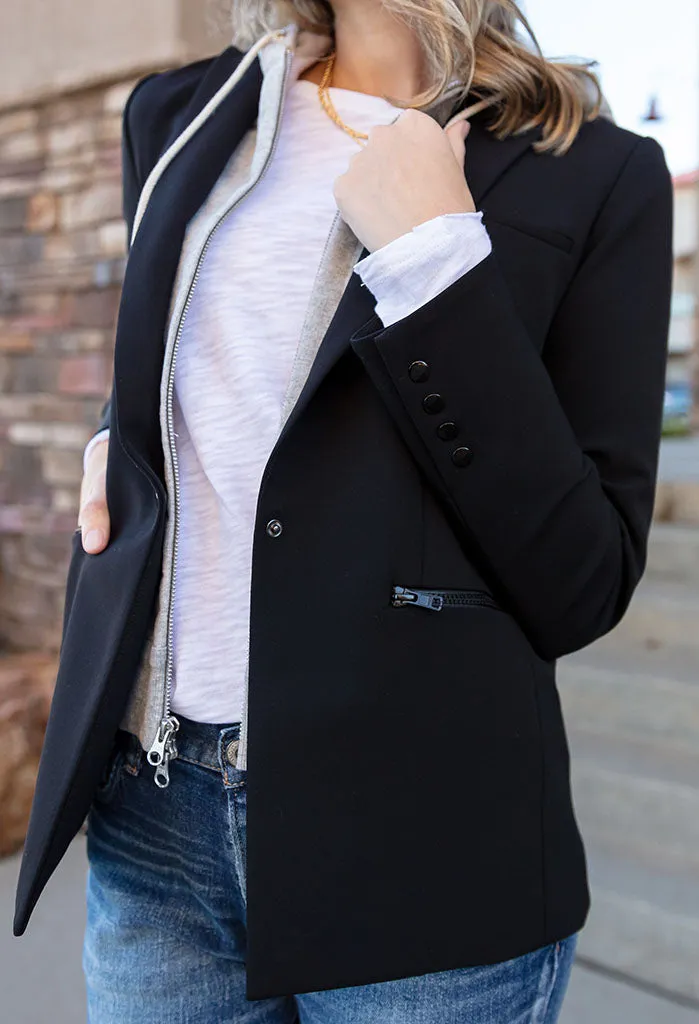 Veronica Beard Scuba Dickey Jacket, Black