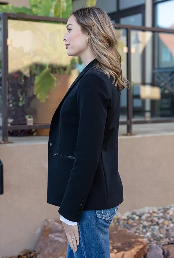 Veronica Beard Scuba Dickey Jacket, Black