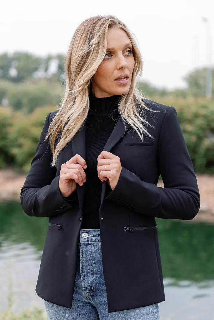 Veronica Beard Scuba Dickey Jacket, Black