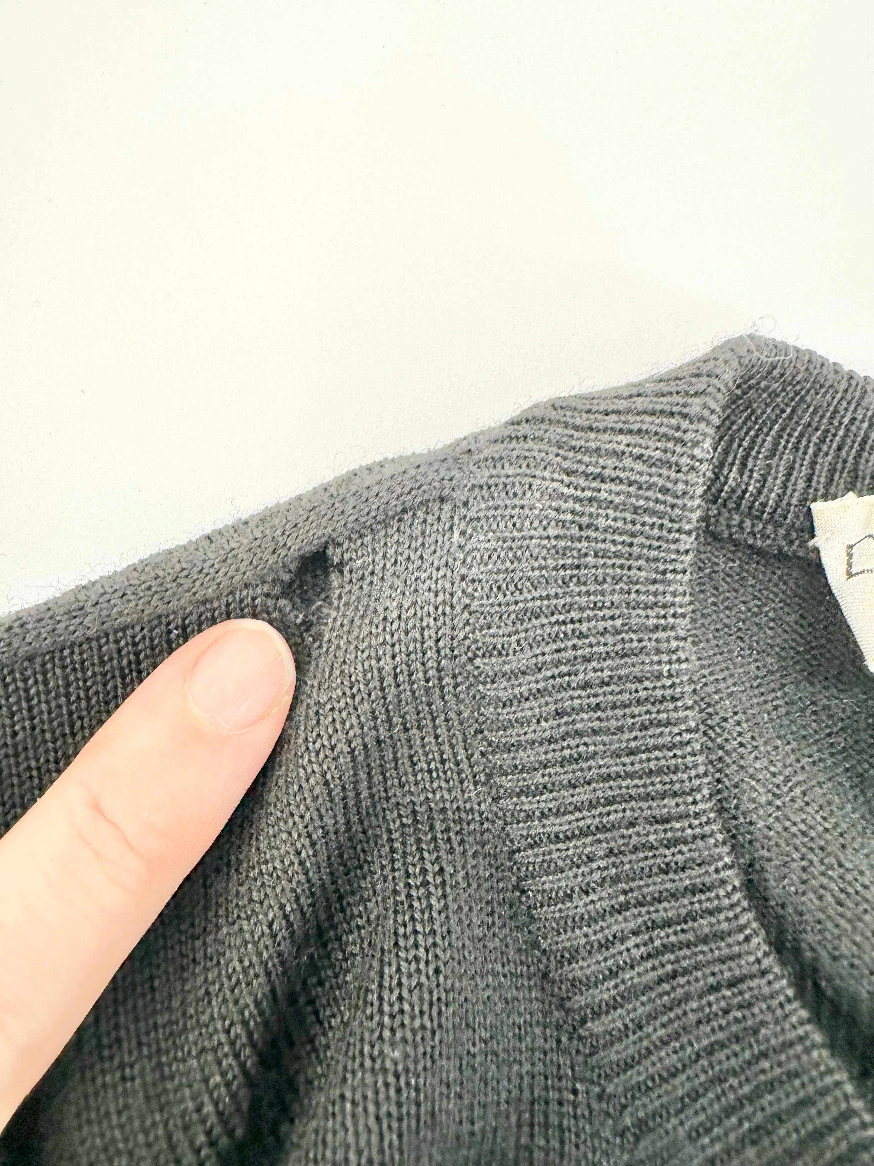 Vintage Dolce & Gabbana Black Wool Rose Pattern Cardigan - AU12