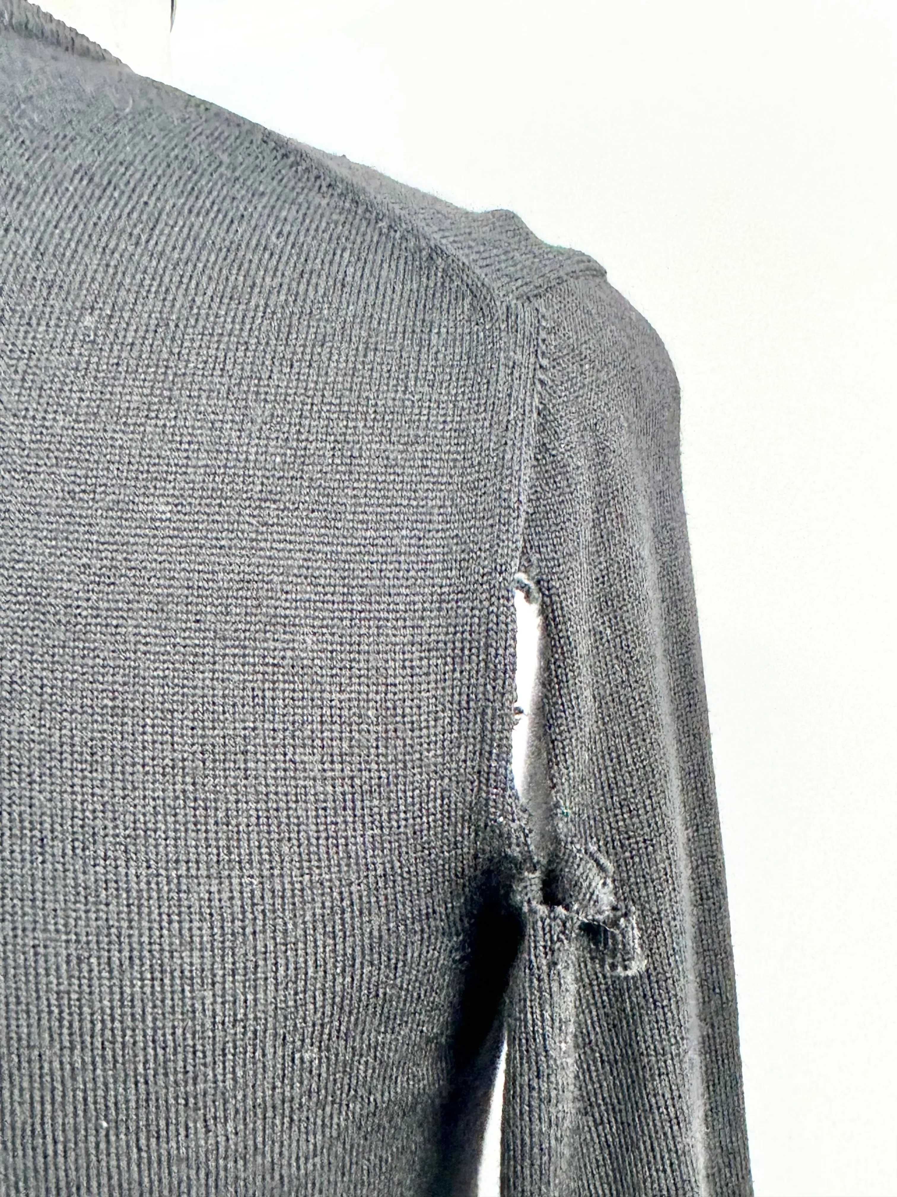 Vintage Dolce & Gabbana Black Wool Rose Pattern Cardigan - AU12