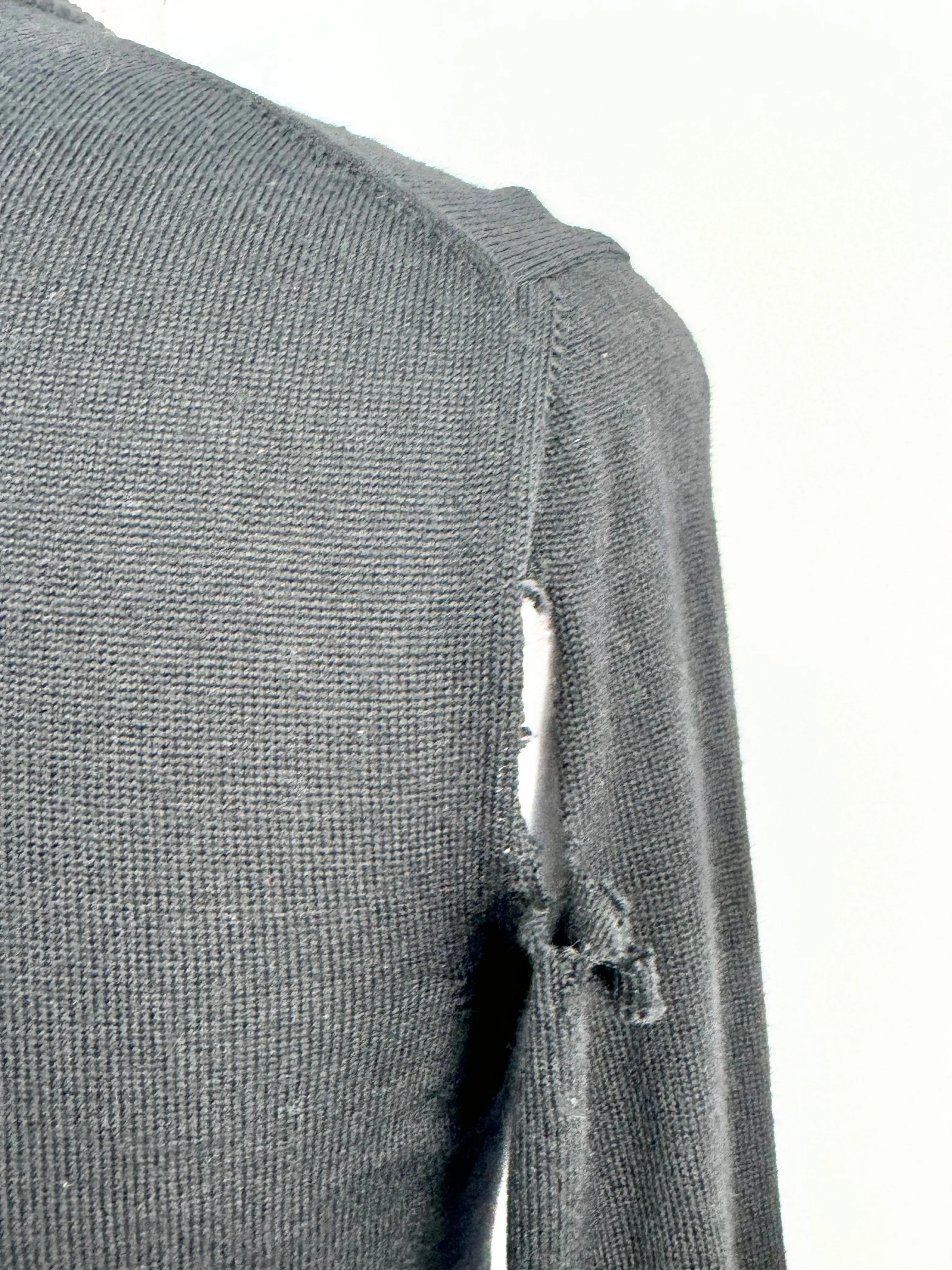 Vintage Dolce & Gabbana Black Wool Rose Pattern Cardigan - AU12