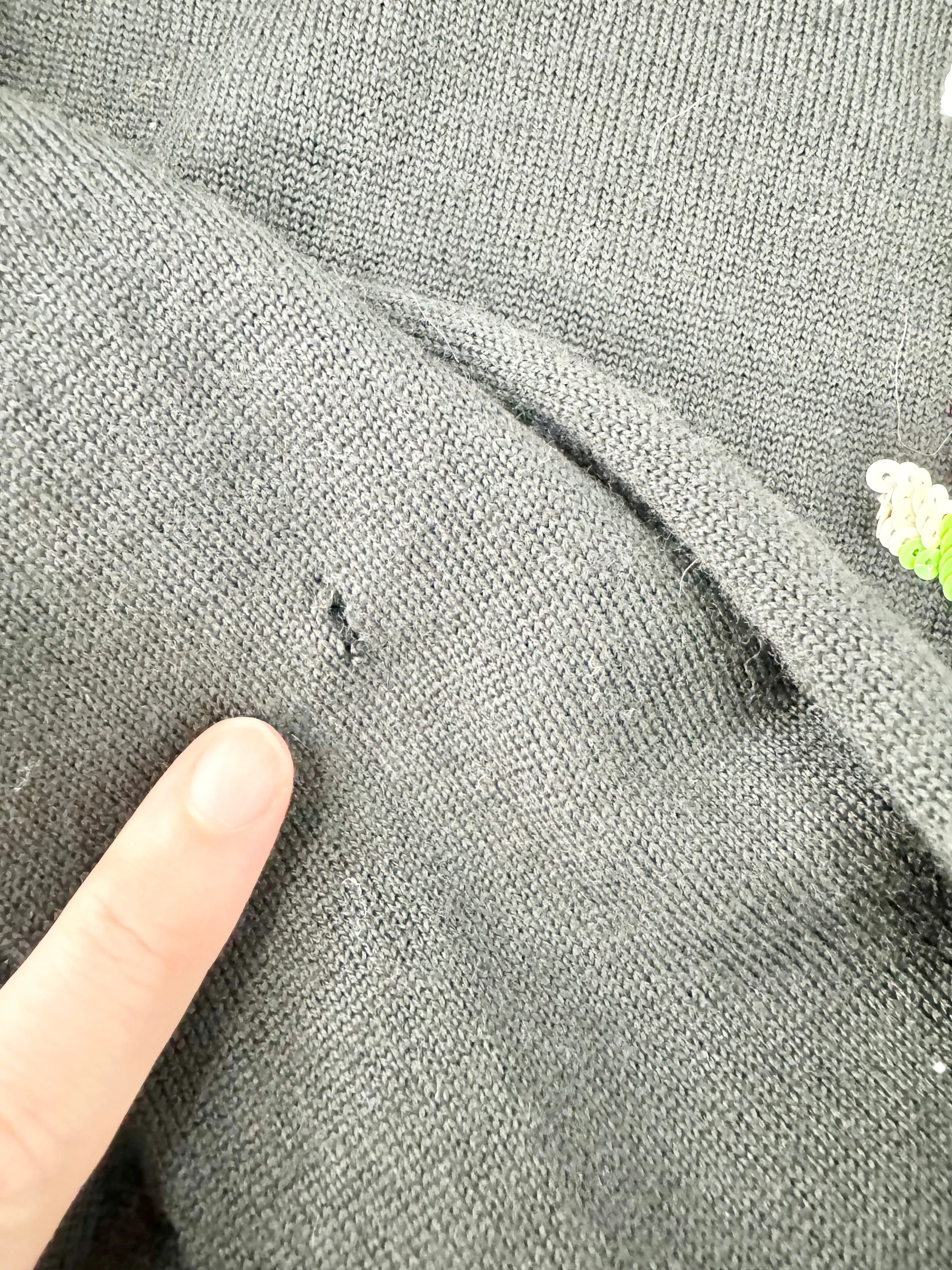 Vintage Dolce & Gabbana Black Wool Rose Pattern Cardigan - AU12