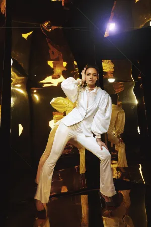 White Shimmer Pant-Suit
