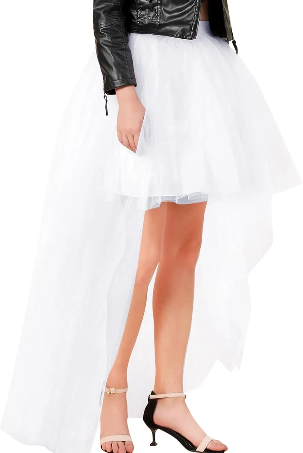 Women's A-Line High Waisted Midi Skirt Short Thin Women's Sexy Skirts Sexy Black Mesh Skirt Front Short Back Long