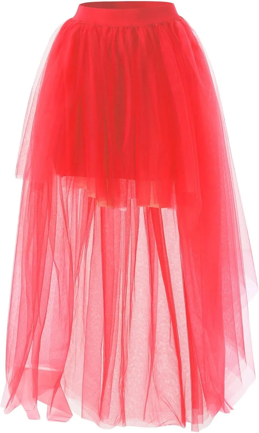 Women's A-Line High Waisted Midi Skirt Short Thin Women's Sexy Skirts Sexy Black Mesh Skirt Front Short Back Long