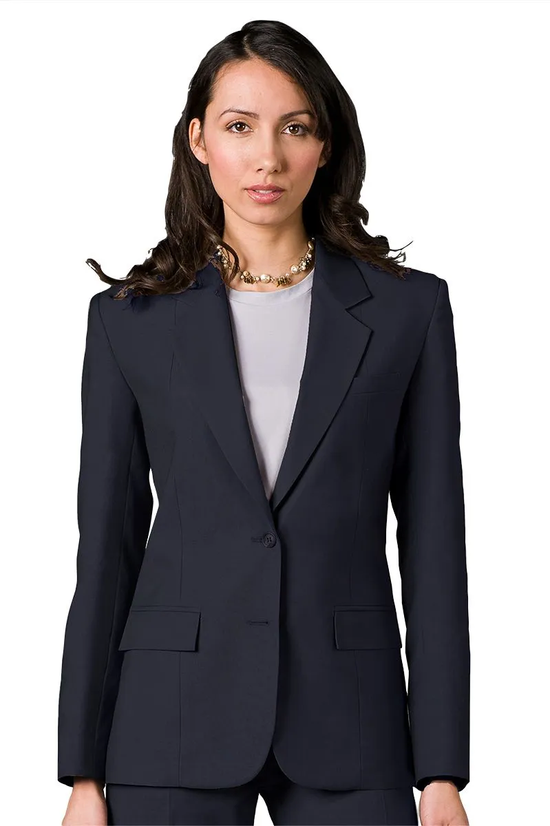 Women's Navy Easywear Single Breasted 2-Button Blazer