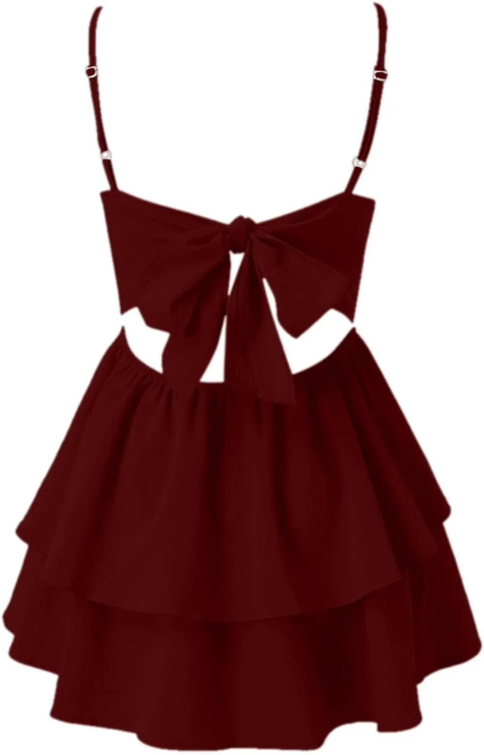 Women's Summer Strappy Smocked Tube Dress 2025 Off Shoulder Ruffle Tiered Flowy Beach Boho Mini Sundress
