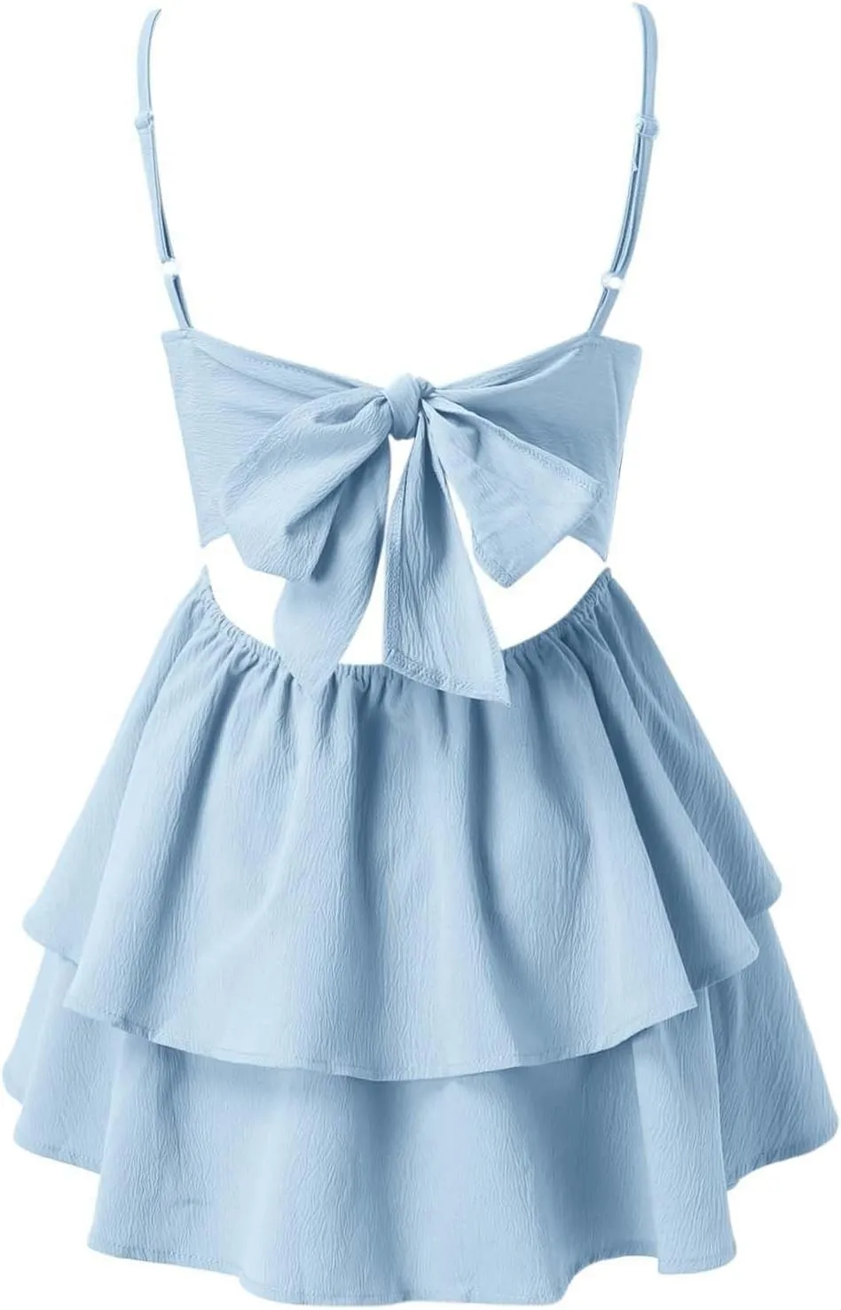 Women's Summer Strappy Smocked Tube Dress 2025 Off Shoulder Ruffle Tiered Flowy Beach Boho Mini Sundress