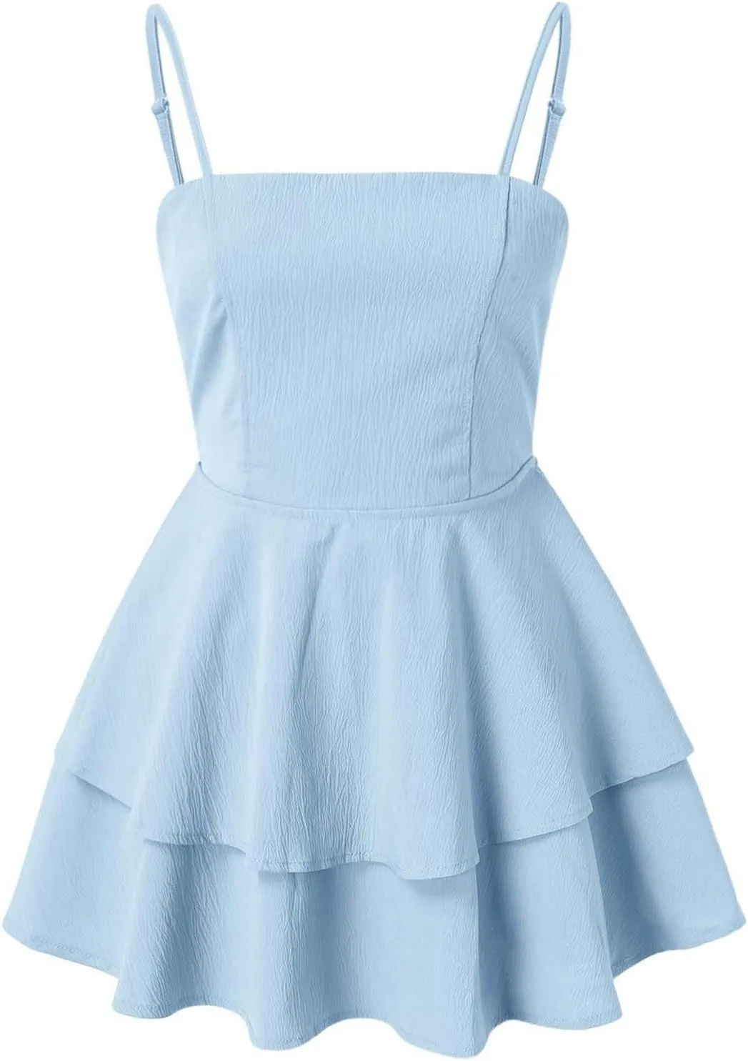 Women's Summer Strappy Smocked Tube Dress 2025 Off Shoulder Ruffle Tiered Flowy Beach Boho Mini Sundress