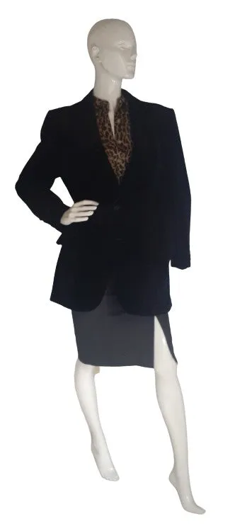 YSL Blazer Black Oversized Velvet SKU 000399
