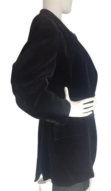 YSL Blazer Black Oversized Velvet SKU 000399