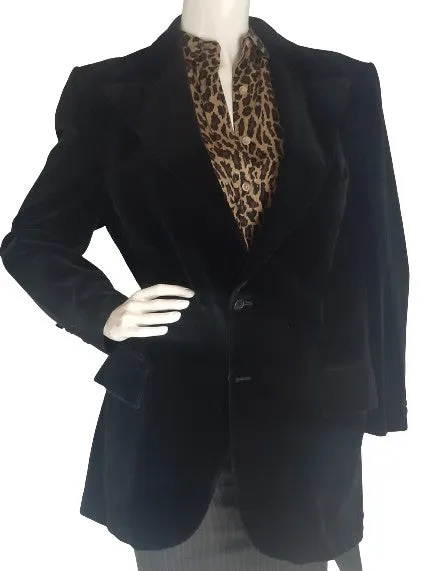 YSL Blazer Black Oversized Velvet SKU 000399