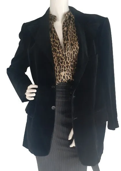 YSL Blazer Black Oversized Velvet SKU 000399
