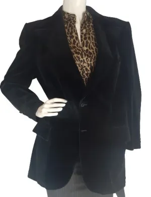 YSL Blazer Black Oversized Velvet SKU 000399