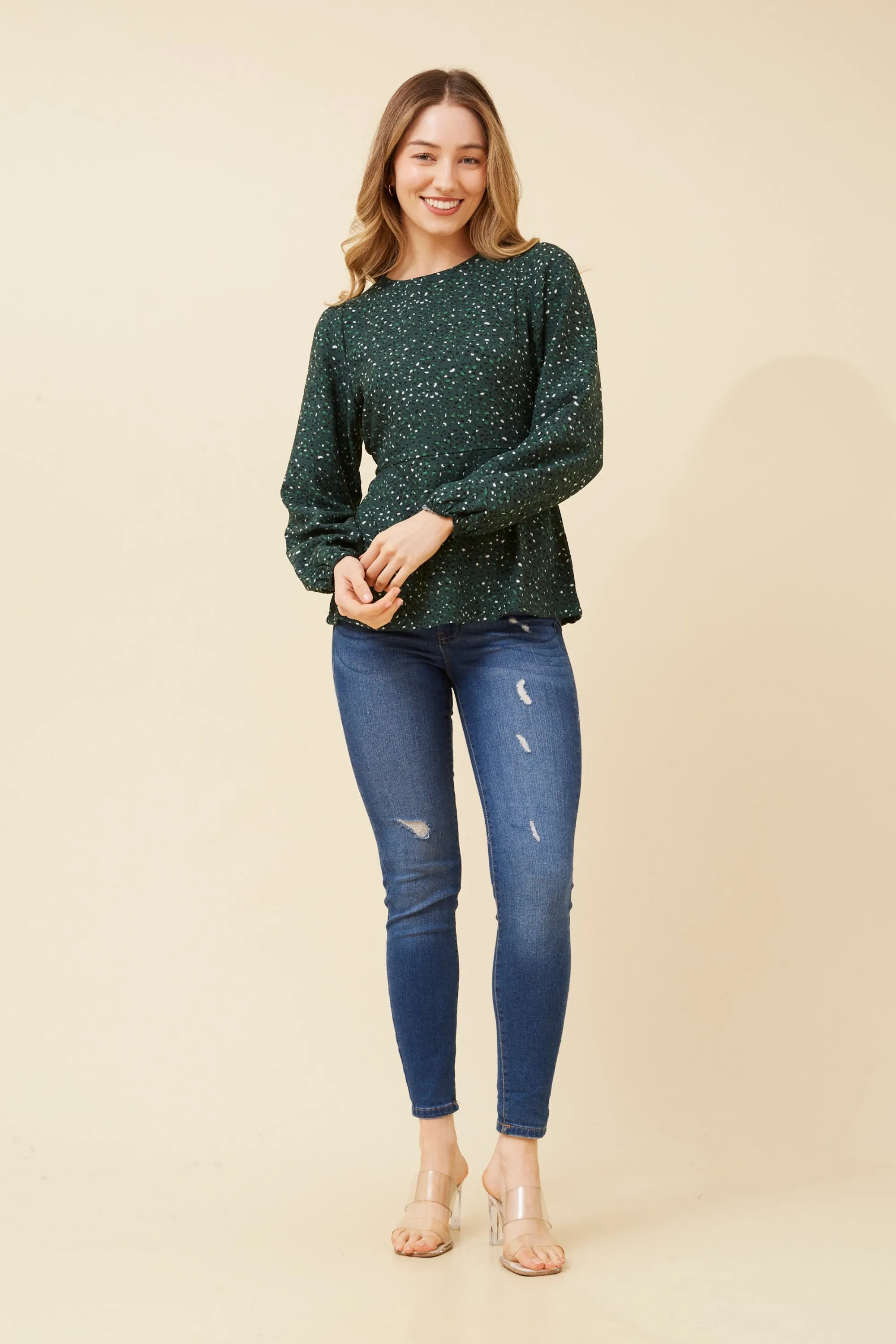 ZUZU ANIMAL PRINT BLOUSE